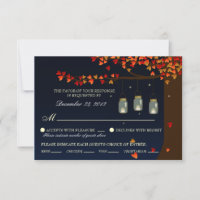 Mason Jar Fireflies Oak Tree RSVP (Meal Options)
