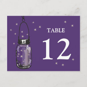 Mason Jar & Fireflies Table Card