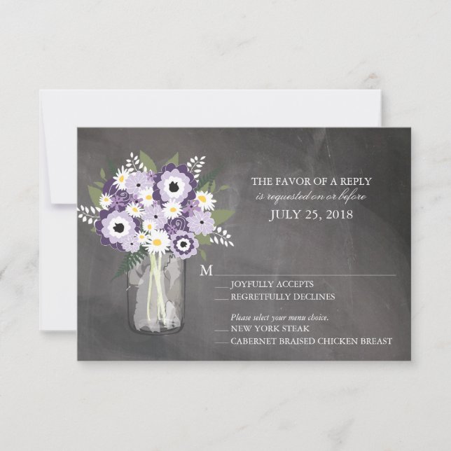 Mason Jar Floral | RSVP (Front)