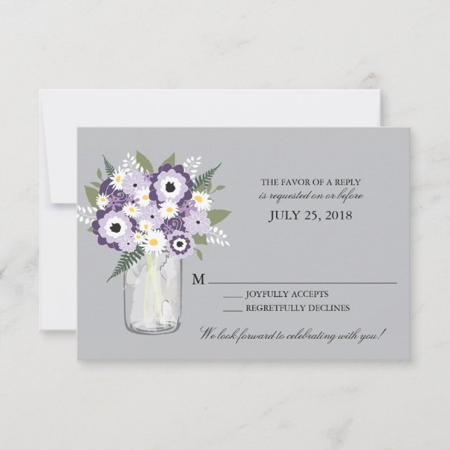 Mason Jar Floral | RSVP Card (Front)