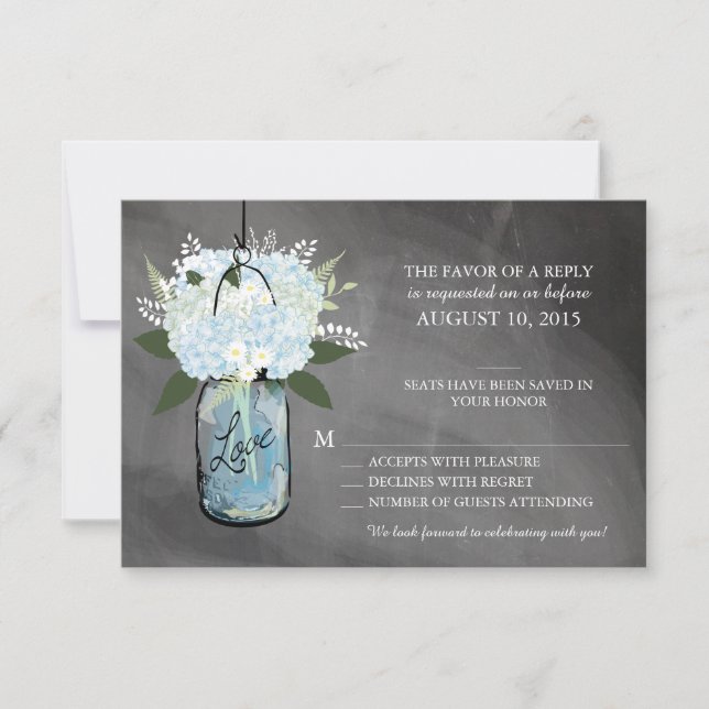 Mason Jar Floral | RSVP Card (Front)