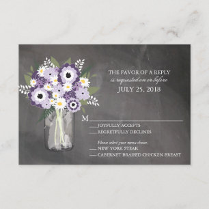 Mason Jar Floral RSVP Card