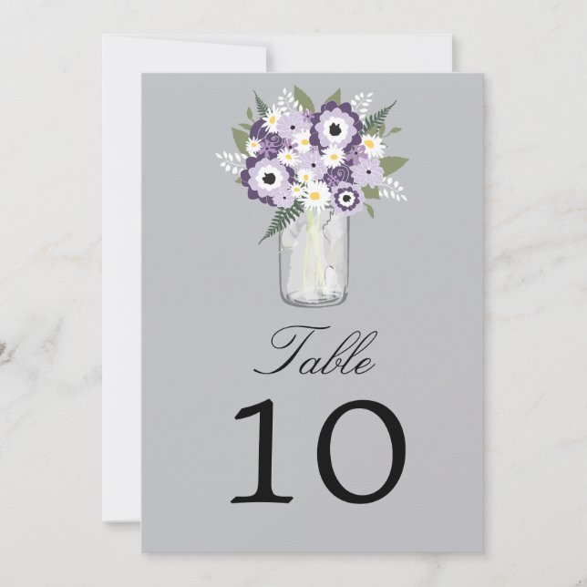 Mason Jar Floral | Table Number (Front)