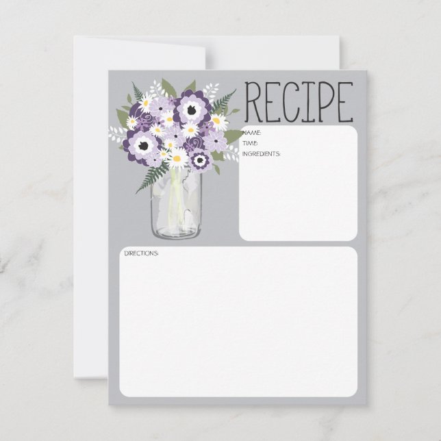 Mason Jar Flowers Recipe Card (Front)