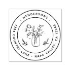 Mason Jar Flowers Round Return Address