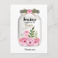 Mason Jar Flowers Thank You Teacher