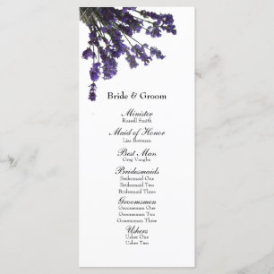 Mason Jar Lavender Wedding Program Programme