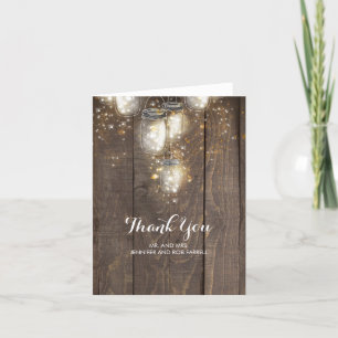 Mason Jar Lights Rustic Wedding Thank You
