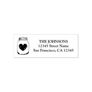 Mason jar logo self inking return address stamps