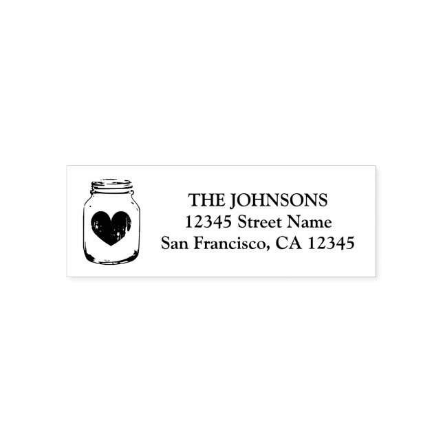 Mason jar logo self inking return address stamps (Design)
