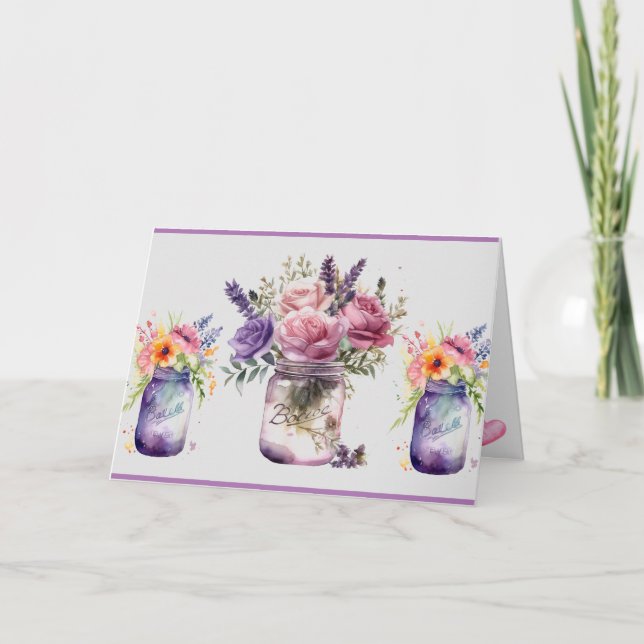 Mason Jar Melody - Customisable Mother's Day Card (Front)