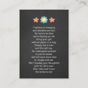 Mason Jar No wrap display bridal shower gift tag Enclosure Card