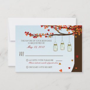 Mason Jar Oak Tree RSVP Card