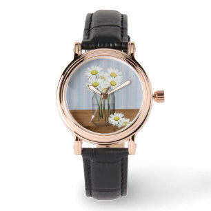 Mason Jar Of Daisies Watch