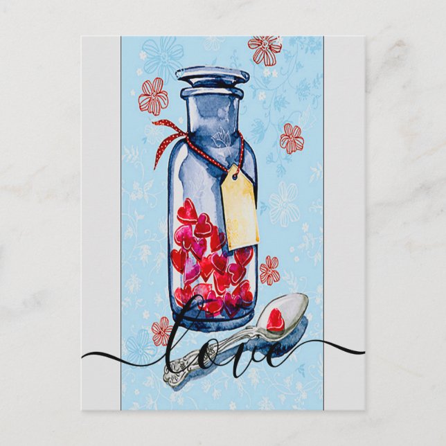 Mason Jar of Love Postcard (Front)
