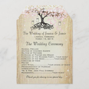 Mason Jar Pink Rose Gold Heart Leaf Tree Program Programme