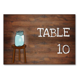 Mason Jar Rustic Wedding Table Number