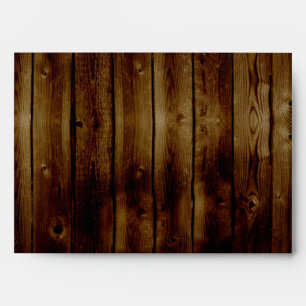 Mason Jar Stamp on Dark Wood Plank Envelopes