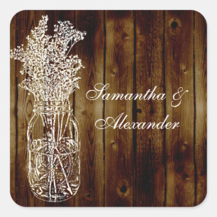 Mason Jar Stamp/Wood Plank Envelope Seal or Favour