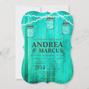 Mason Jar String Lights 5x7 Wedding Invitation