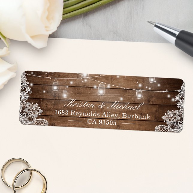 Mason Jar String Lights Rustic Country Wood Lace (Creator Uploaded)