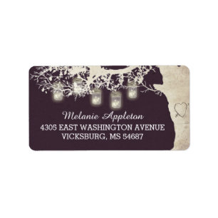 Mason Jar String Lights Tree Plum Label