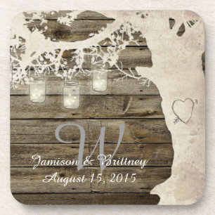 Mason Jar String Lights Vintage Tree Coasters