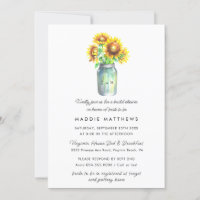 Mason Jar | Sunflower Country Rustic Bridal Shower