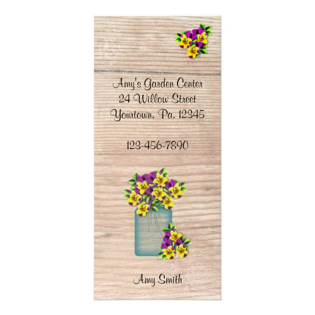 Mason Jar Violas Rack Card (Front)