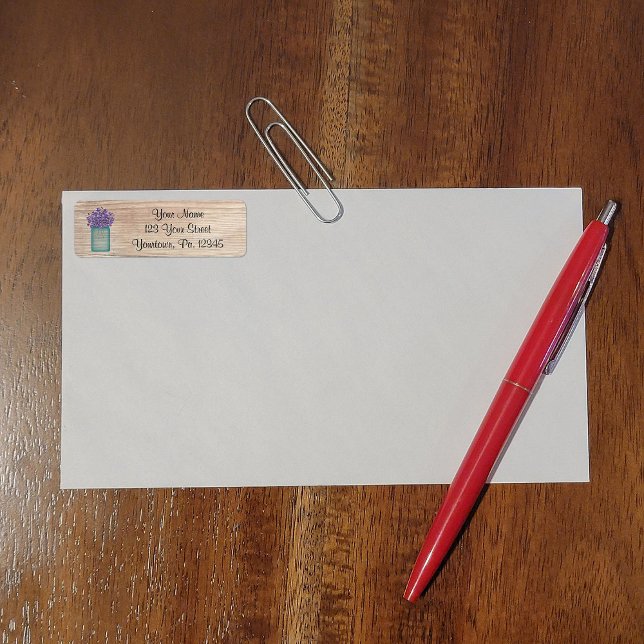 Mason Jar Violets Address Label (Creator Uploaded)