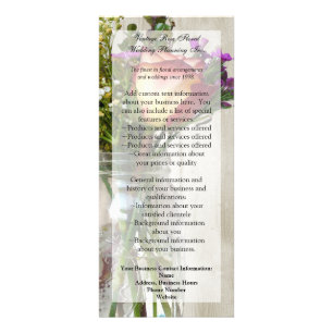 Mason Jar w/Rose and Wildflowers Rack Card