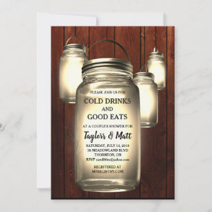 Mason Jar Wedding Couple's Shower Invitation #2