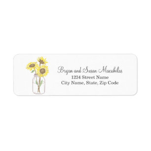 Mason Jar Wedding Return Address Label