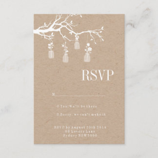 Mason Jar Wedding RSVP Card