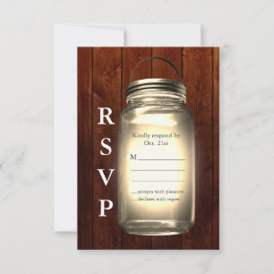 Mason Jar Wedding RSVP Card