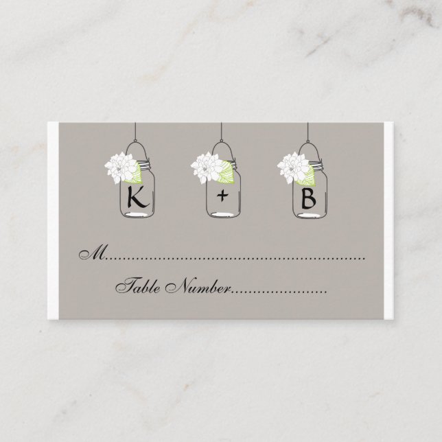 Mason Jar Wedding Seating Cards // Escort Cards (Front)