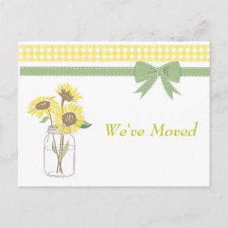 Mason Jar We've Moved Announcement Postcard