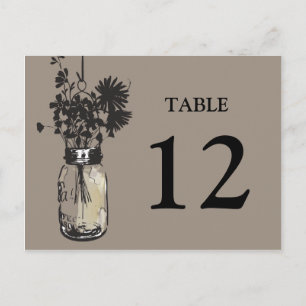 Mason Jar & Wildflower Table Card