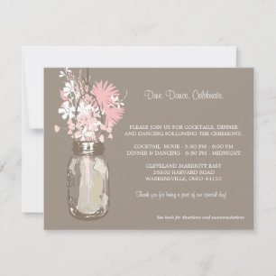 Mason Jar & Wildflowers Reception Invitation