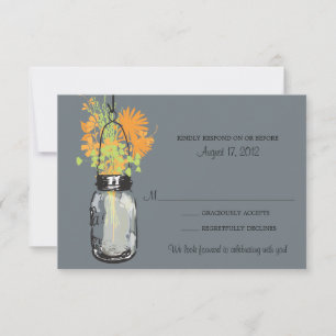 Mason Jar & Wildflowers RSVP Card
