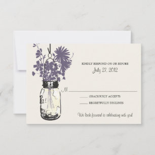 Mason Jar & Wildflowers RSVP Card