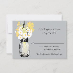 Mason Jar & Wildflowers RSVP Card