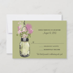 Mason Jar & Wildflowers RSVP Card