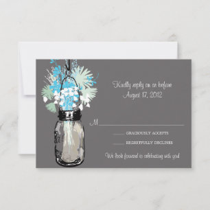 Mason Jar & Wildflowers RSVP Card