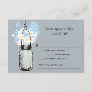 Mason Jar & Wildflowers RSVP Card