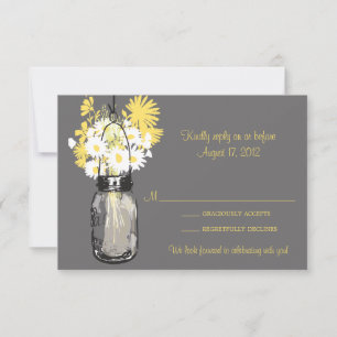 Mason Jar & Wildflowers RSVP Card