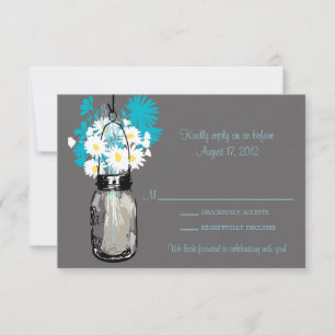 Mason Jar & Wildflowers RSVP Card
