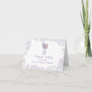 Mason Jar with Lilacs Floral Watercolors Thank You Card