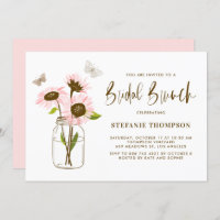 Mason Jar with Pink Sunflowers Bridal Brunch