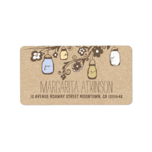 mason jars kraft rustic wedding address labels